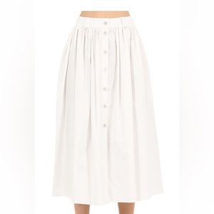 BROCK COLLECTION WHITE ACCENT MIDI SKIRT SIZE 2